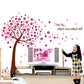 Pink Peach Tree Bloom Wall Sticker Romantic Love Removable Pvc Waterproof Wallpaper