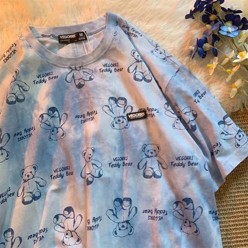 Cookie Print Short-sleeved T-shirt Loose Casual Girls Korean Version Loose Couple Short-sleeved Commuter