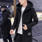 Autumn and Winter Men's Trendy Jacket Mid-length Plus Velvet Thickened Student Windbreaker