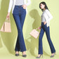 Women High Waist Bandage Wide Leg Denim Jeans Ladies Stretch  Long Pants