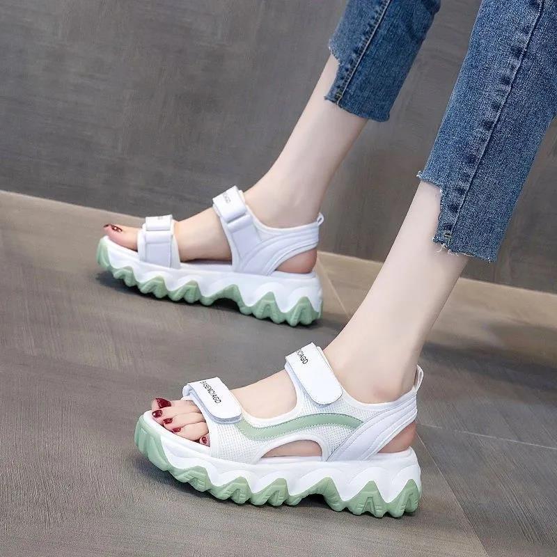 Sandals Women Summer Velcro Flat Beach Shoes Student All-match Sports Women's Shoes