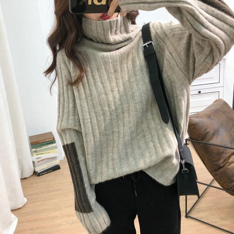 Fall/winter Turtleneck Pullover Sweater Keep Warm Loose Padded Bottoming Shirt Casual Commuter Women's Sweater