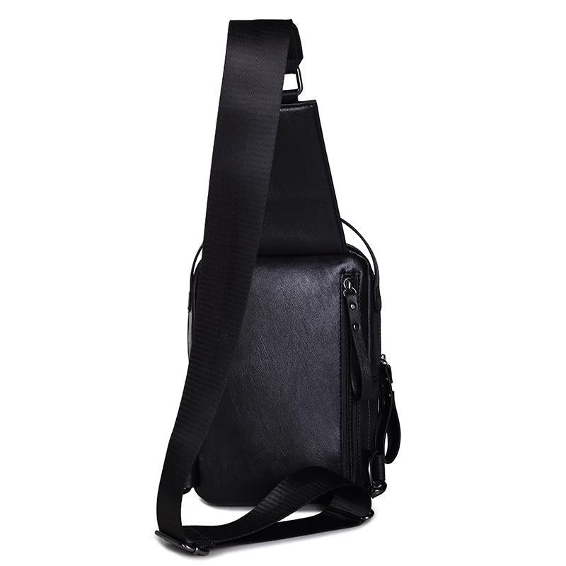 Chest Bag Men's Pu Leather Large-capacity Pockets Outdoor Riding Sports Messenger IPAD Package