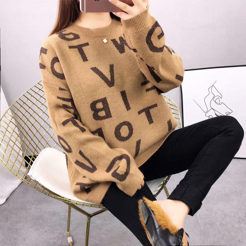 Women's Pullover Sweater Loose Bottoming Sweater Spring and Autumn Wear Outside Lazy Style All-match Knitted Top