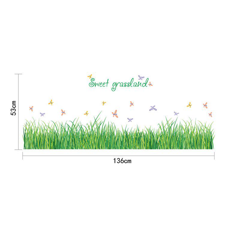 [sticker ]Sweet Green Grassland Wall Stickers Home Decor Bathroom Bedroom Kitchen Art Decal Poster