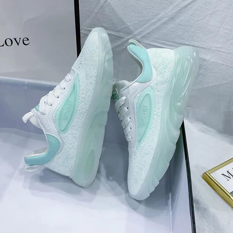 Flying Woven Coconut Sneakers Women's Breathable Mesh All-match Net Celebrity Casual Dad Running Shoes