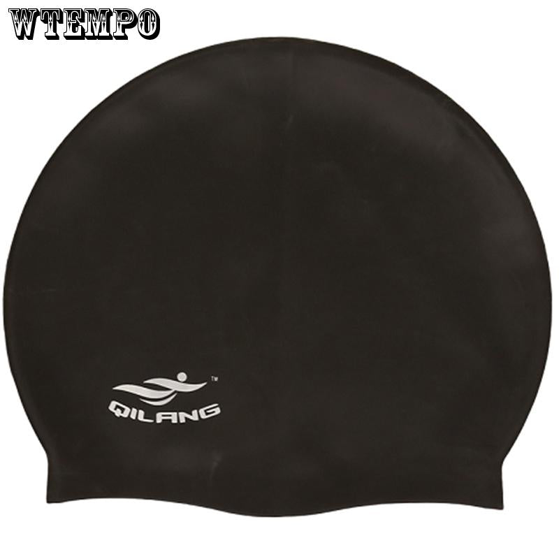 WTEMPO Swim Cap Adult Waterproof High Elastic Large Professional Silicone Swimming Cap