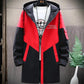 Men's Mid-length Windbreaker Youth Fashion Loose Warm Hooded Workwear Autumn Jacket