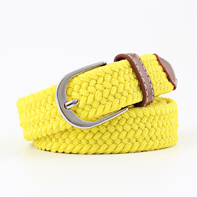 Belt Women Causal Leather Cover Buckle Woven Elastic Stretch Golf Wide Canvas Belts