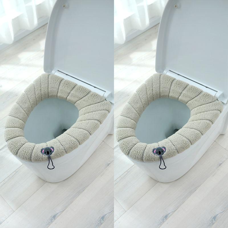 Two Pieces of Universal Toilet Seat Cushion Household Toilet Cover Cushion Thickened In Winter Toilet Cover Toilet Ring Cushion Washable