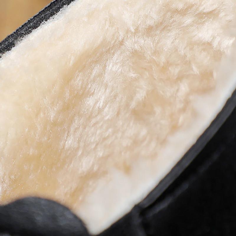 Thicken Middle-aged and Elderly Cotton Shoes Female Winter Mom Shoes Plush Fleece Warm Booties Comfortable Shoes with Non-slip Soft Sole