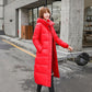 Down and Down Padded Winter Jacket Women's Mid-length Slim and Slim Over-the-knee Super Long Coat