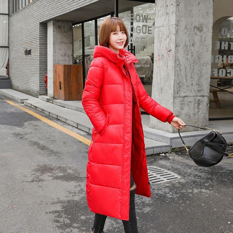Down and Down Padded Winter Jacket Women's Mid-length Slim and Slim Over-the-knee Super Long Coat