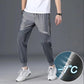 Summer Stretch Sports Pants Men's Thin Ice Silk Air Conditioning Mesh Men's Casual Pants Nine-point Splicing Quick-drying Pants