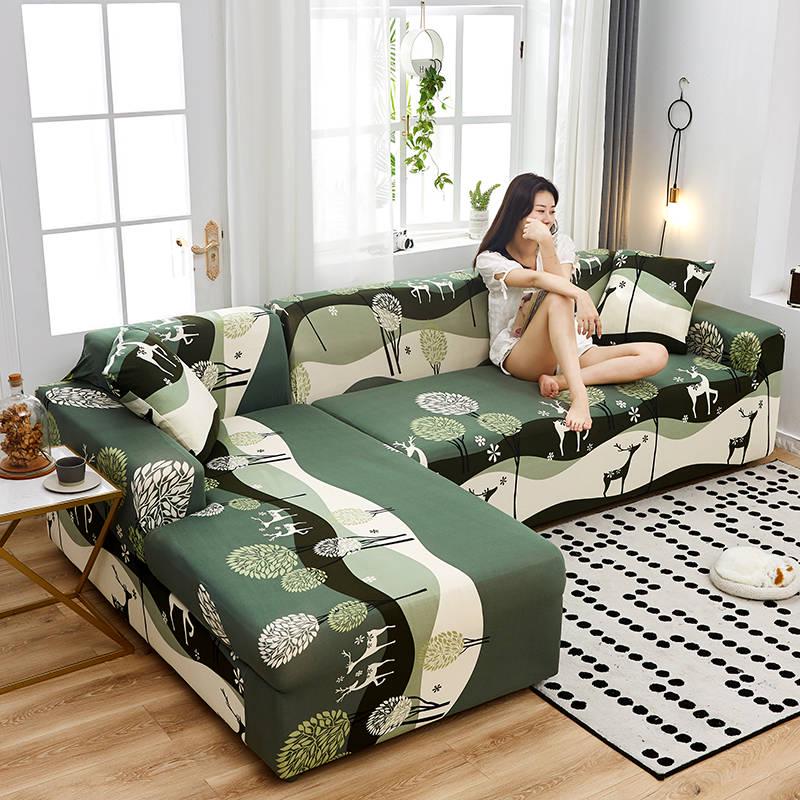 Solid Color Elastic Universal Slipcover All-inclusive Anti-slip Sofa Covers Towel for Dining Room 1/2/3/4 Seater Stretch Sofa Covers