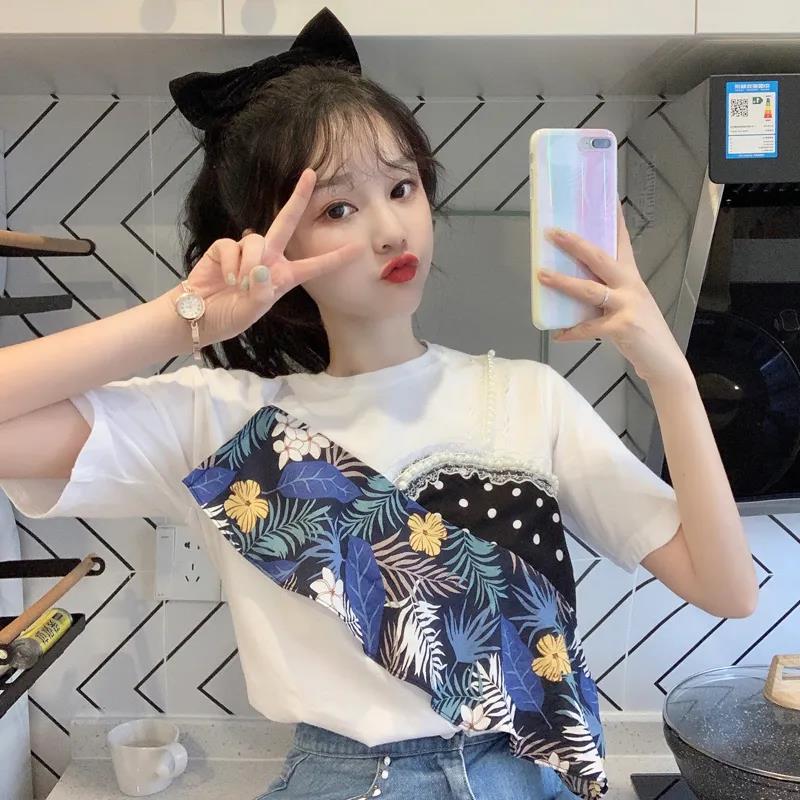 Women's Summer Loose Round Neck Printed Short Sleeve T-shirt