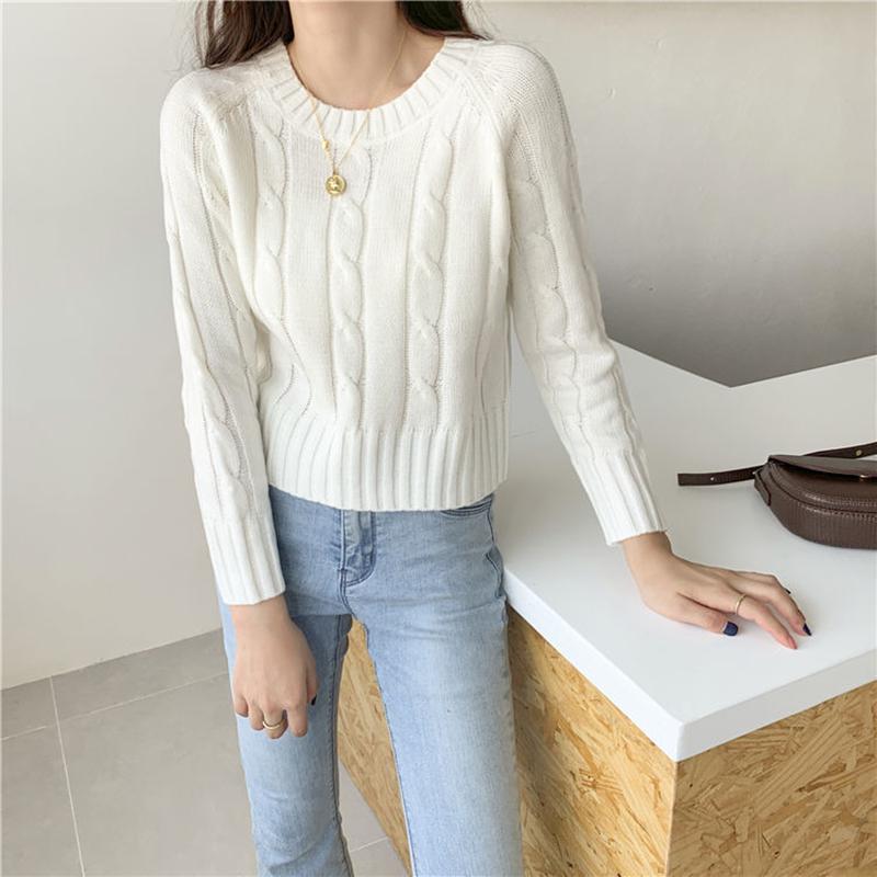 Fashion Warm Women's Sweater Autumn Winter Twist Student All-match Blouse Pullover Sweater