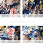 Children's Fashion Ruffle Print Dress Girl Casual Off Shoulder O-neck Above Knee Dresses