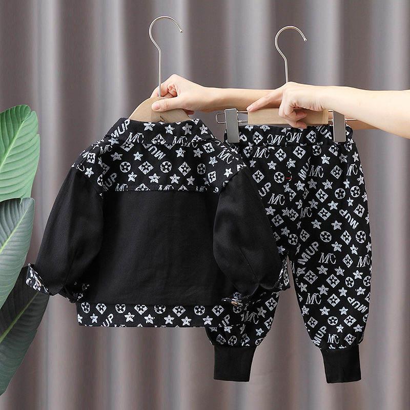 Boys Autumn Suits Children's Sports Handsome Baby Western Style Spring and Autumn Two-piece Sets Baby Cute Cool Style Suits