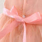 Girls Summer Mesh Dress 0-5 Years Old Baby Girl Sweet Princess Skirt Round Neck Sleeveless Tutu Skirt Rose Decoration