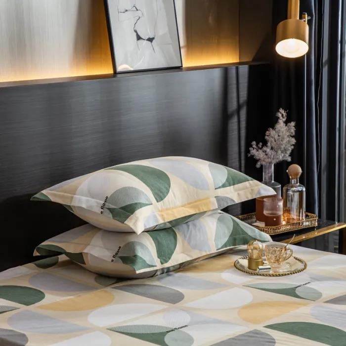 Cotton Brushed Pillowcase High-end Nordic Style Pillowcase Skin-friendly Thick Bedding