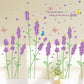 Lavender baseboard room decorative wall sticker romantic love purple flower wallpaper