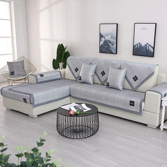 Ice silk sofa covers Modern simplicity Couch Cover Reversible Washable Removable Armrest Slipcovers