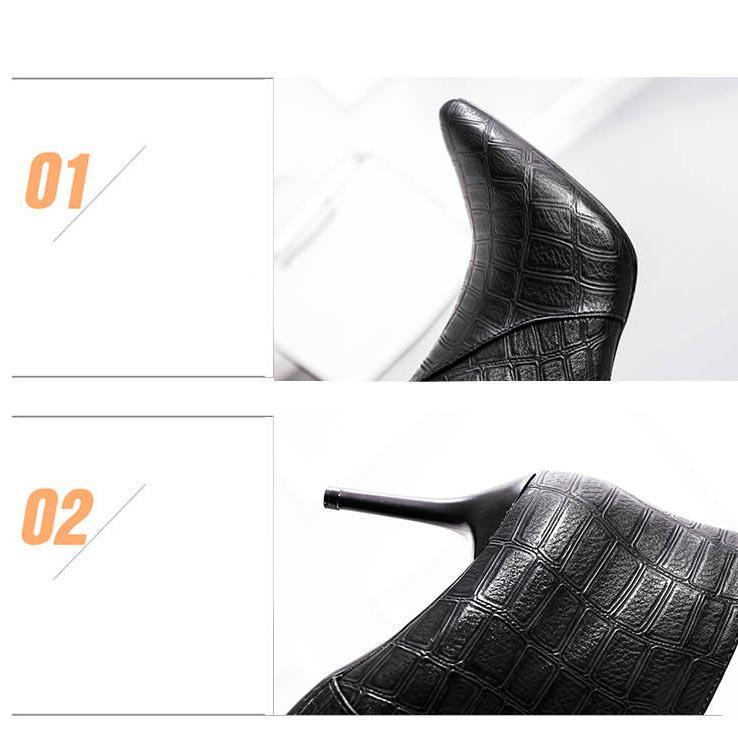 Genuine Leather Boots Women Shoes Platform High Heel Boots Leather Ankle Boots Sexy Female Footwear