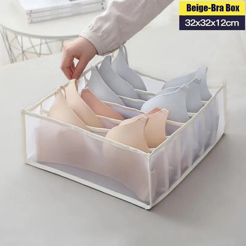 Underwear Storage Organizer for Clothes Separated Socks Shorts Bra Storage Boxes Dormitory Closet Organizer Drawer Washable