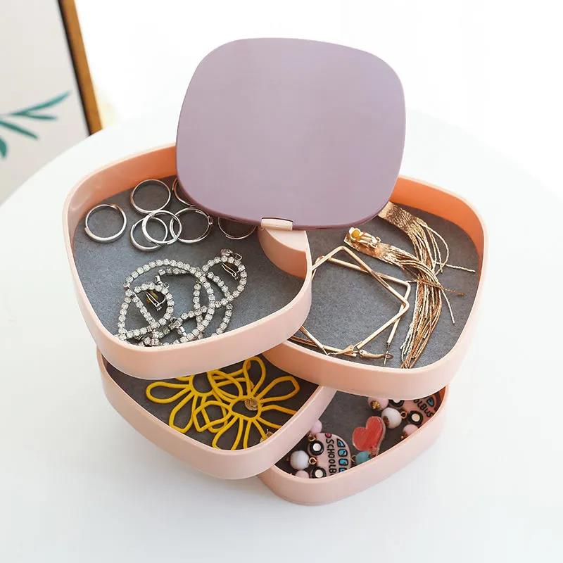 Jewelry Box Portable Storage Organizer Earring Holder Zipper Women Jewelry Display Travel Case
