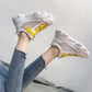 Trifle Small White Shoes Women Spring  Summer Candy Color Velcro Mesh Breathable Sneakers Thick-soled Running Shoes