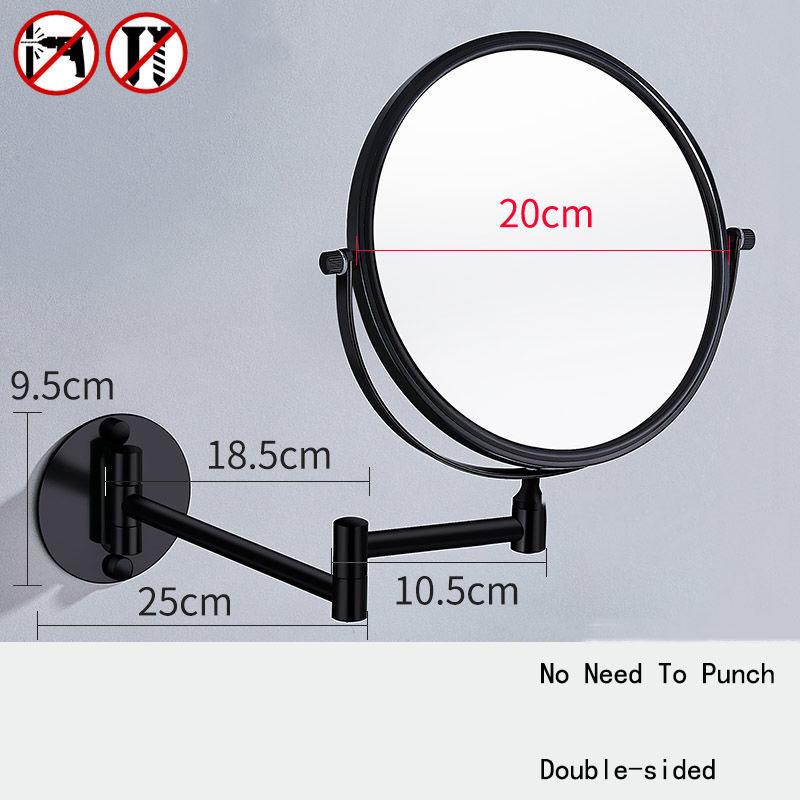 No Need To Punch Adjustable Bathroom Makeup Mirror Wall-mounted Folding Beauty Mirror Magnifying Glass Double-sided Mirror Home