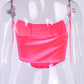 Sleeveless Sexy Corset Off Shoulder Velvet Crop Tops Vest Female Underwear Backless Bustier Top Solid Summer Women's Clothing Halter Bar