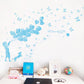 [Love balloon girl] wall stickers removable PVC transparent film blue love wallpaper