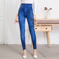 Colorful Floral Sexy Womens Skinny Blue Jean Denim Leggings Stretchy Jeggings Pants