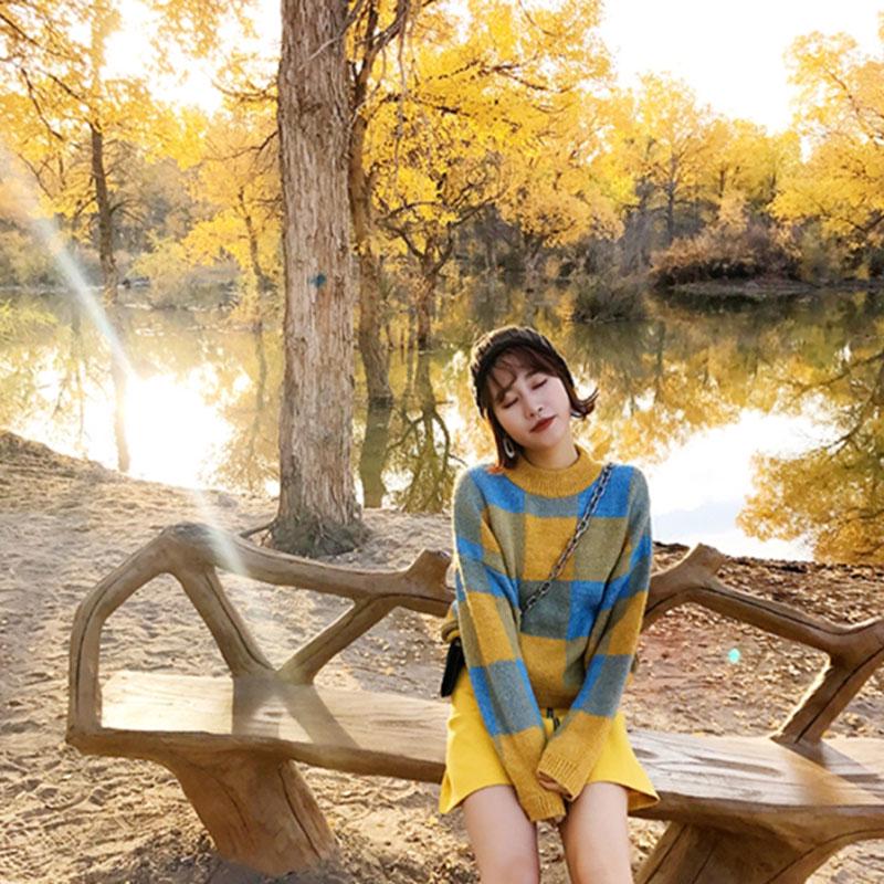 Autumn and Winter Loose Sweater Short Sweet Style Top Simple Loose Female Jacket