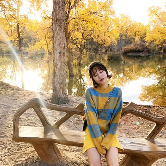 Autumn and Winter Loose Sweater Short Sweet Style Top Simple Loose Female Jacket