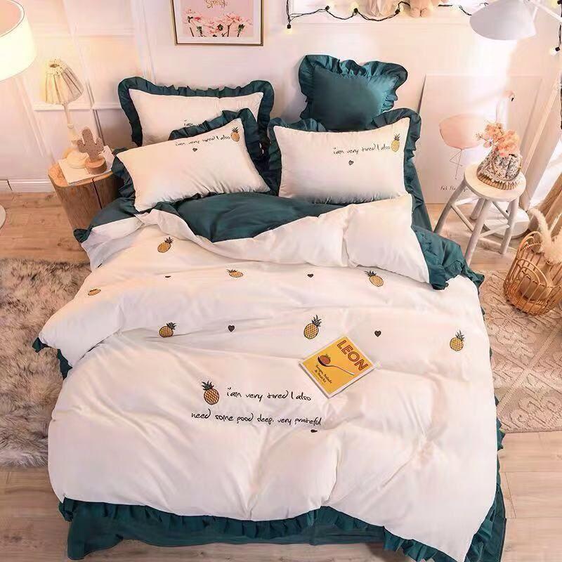 Embroidered Thick Brushed Princess Style Four-piece Lace Duvet Cover Double Bed Single Bedspread Bedding