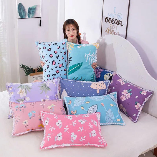Thickened Warm Pillowcase Quilted 3D Coral Velvet Pillowcase Single and Double Pillowcase Paired 48*74cm