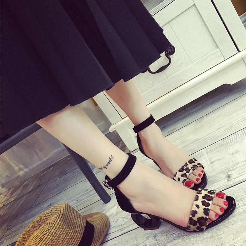 Women's thick high-heeled sandals personality profile frosted sexy open-toe women's shoes sandals