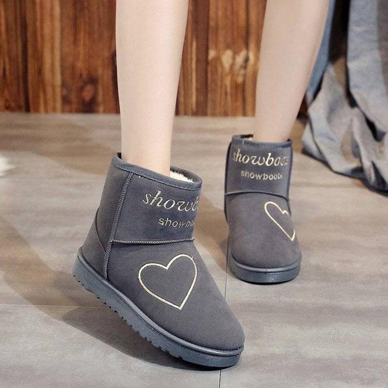 Short Tube Snow Boots Women Winter Flat Bottom All-match Plus Velvet Warm Cute Cotton Shoes Small Boots