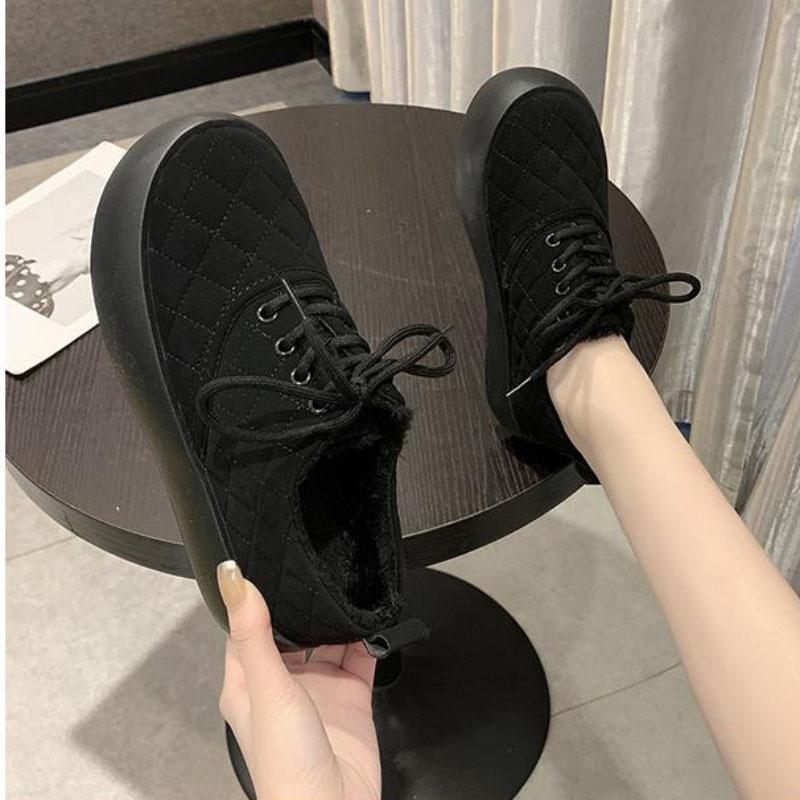 Women's Cotton Shoes Winter All-match Plus Velvet Warm and Comfortable Flat Shoes