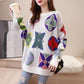 Men and Women Printed Pullover Sweater Students All-match Knit Sweater Shirt Unisex Knitwear Jumper College Style
