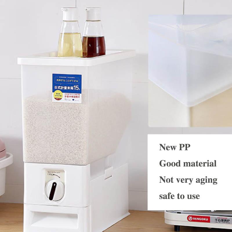 Measuring Rice Bucket Anti-proof Moisture Seal Rice Barrel Home Reservoir Box Bucket Plastic Kitchen Mass Storage Box