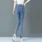 High-waist Jeans Women's Spring Elasticity Thin Feet Pants Korean Version of All-match Tight-fitting Pencil Pants