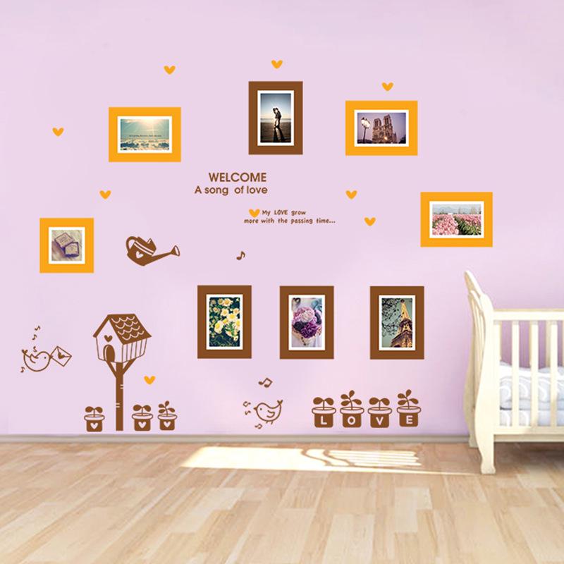 Retro bird photo wall sticker  removable animal bird family wallpaper waterproof pvc stickers