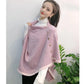 Ladies Shawl Cloak Scarf Autumn Winter Dual-use Irregular Striped Printting Scarf Shawl Korean Style All Match Buttons Keep Warm