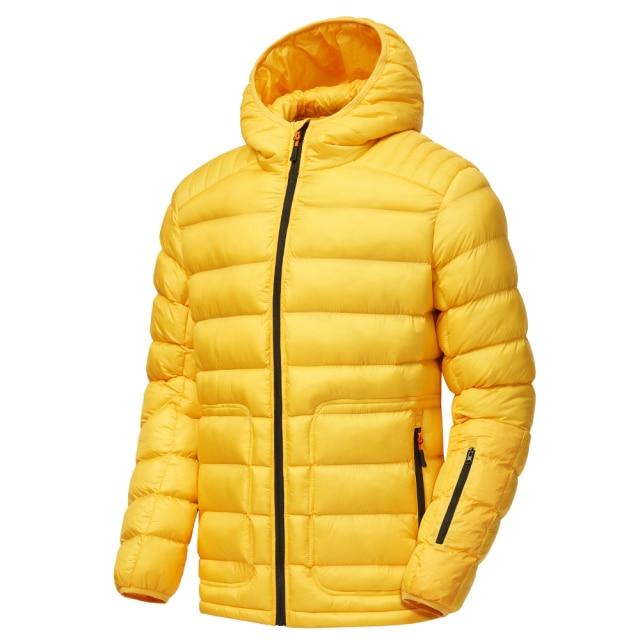 Men's Autumn and Winter Ultralight Classic Down Jacket Thick Warm Hooded Jacket Parka Casual Windproof Down Jacket