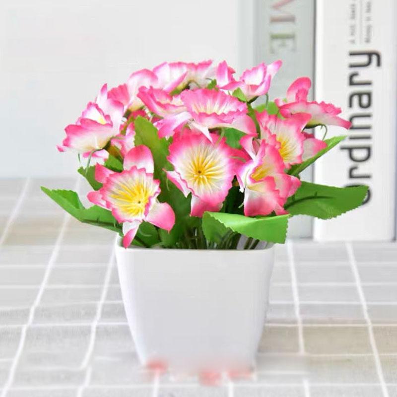 Decoration Plastic Rose Floral Home Small Potted Plant Set Decoration Artificial Flower Simulation Flower Living Room Bedroom Decoration
