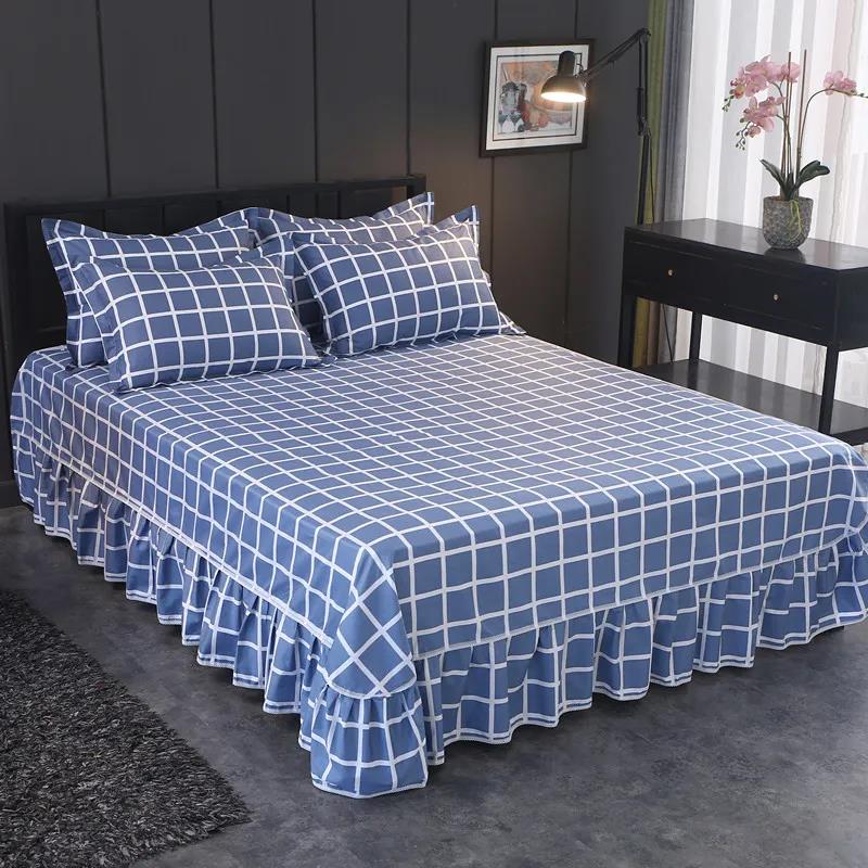 Cotton Mattress Cover Single-piece Korean Princess Print Simmons Non-slip Dustproof Protective Cover 1.5m